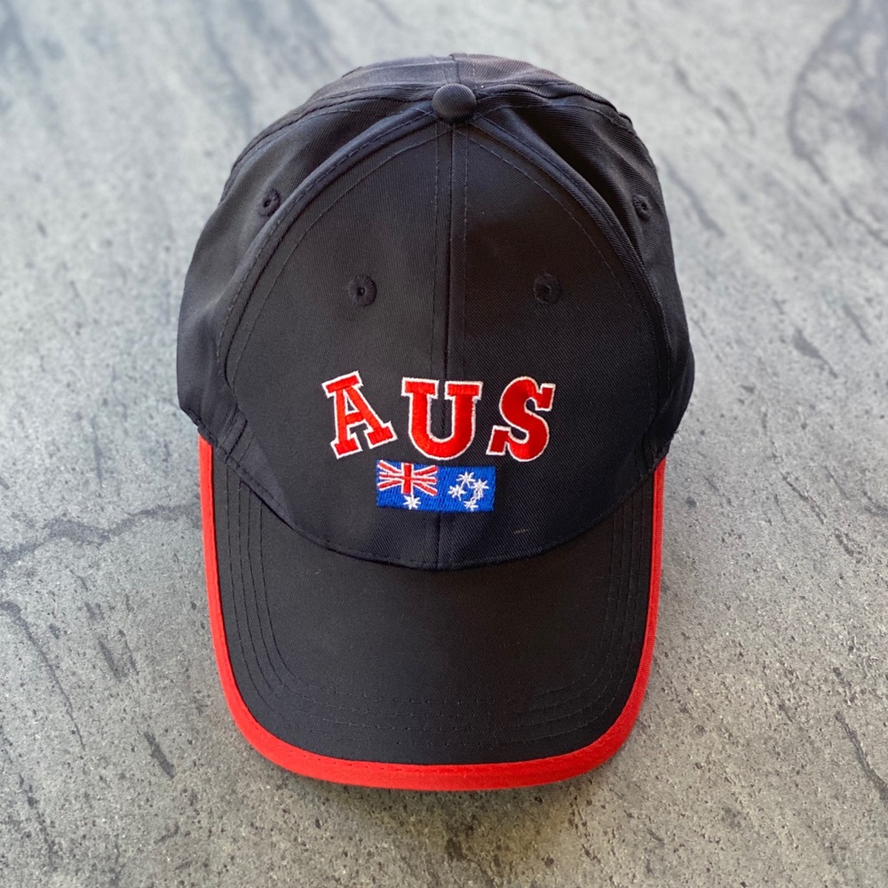 Proud Aussie Australian Flag Baseball Cap Hat Navy